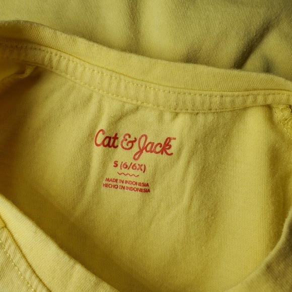 Cat & Jack Yellow Girls Size Small 6/6X Orange Flip Sequin Short Sleeve Top NWOT - Picture 3 of 13